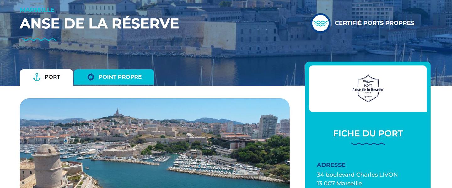 Certification port propre Anse de la réserve Marseille